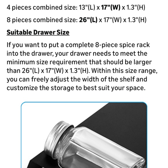 DEWVIE Amazon Expandable Drawer Organizer Spice Rack - Picture 7 of 7